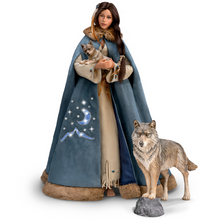 Load image into Gallery viewer, The Ashton - Drake Galleries Maiden of the Wolf Moon Portrait Doll Collector’s Edition Handcrafted &amp; Hand Painted with Removable Light Up Cape and 2 Wolf Figures 21-inches - RCE Global Solutions
