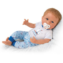 Load image into Gallery viewer, The Ashton - Drake Galleries Little Skipper Lifelike So Truly Real® Baby Boy Doll Weighted Fully Poseable with Magnetic Pacifier and Soft RealTouch® Vinyl Skin by Doll Artist Linda Murray 20&quot;-Inches - RCE Global Solutions
