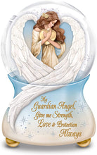 Load image into Gallery viewer, The Bradford Exchange An Angel&#39;s Embrace Hand-Painted Illuminated Musical Glitter Globe Featuring Sculptural Wings in Raised-Relief Detail On The Heirloom Porcelain Base - RCE Global Solutions
