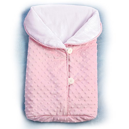 The Ashton-Drake Galleries Reversible Pink Fleece Bunting Baby Doll Accessory with Buttons - RCE Global Solutions