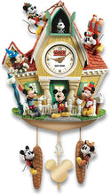 Load image into Gallery viewer, The Bradford Exchange Disney Mickey Mouse Through The Years Cuckoo Clock with Lights Music and Motion - RCE Global Solutions
