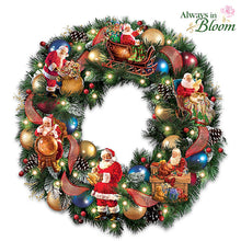 Load image into Gallery viewer, The Bradford Exchange Santa&#39;s Busy Season Illuminated Christmas Wreath by Dona Gelsinger 22-inches - RCE Global Solutions
