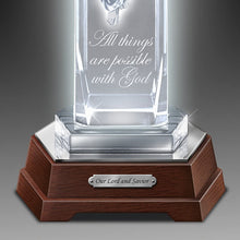 Load image into Gallery viewer, The Bradford Exchange Glass Cross Lights Up Sculpture of Jesus Embedded Within 11-inches - RCE Global Solutions
