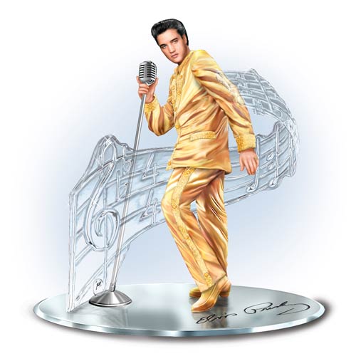 The Hamilton Collection Treasured Reflections of Elvis Presley™ Sculpture with Swarovski Crystals 7.25-inches - RCE Global Solutions