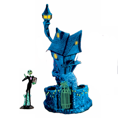 The Bradford Exchange Disney Nightmare Before Christmas Jack Skellington's House Black Light Hawthorne Village Issue #1