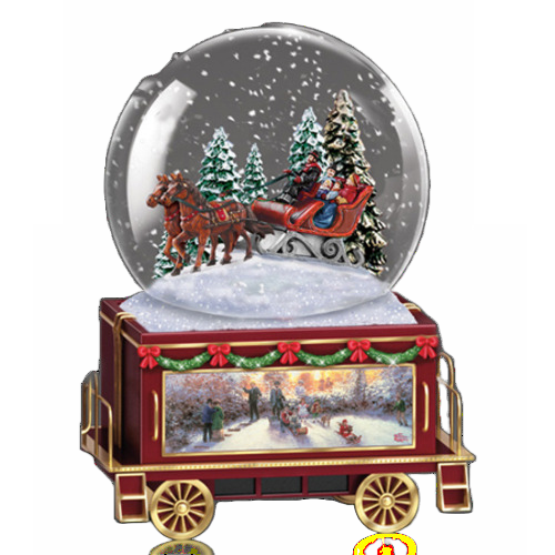 The Bradford Exchange Wonderland Express Miniature Snow Globe Collection: Sleigh Ride Christmas Decoration by Thomas Kinkade Issue #6 - RCE Global Solutions