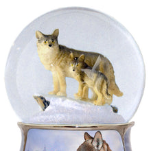 Load image into Gallery viewer, The Bradford Exchange Spirits Within Musical Wolf Glitter Globe: Golden Generations by Eddie Lepage 5.75-inches - RCE Global Solutions
