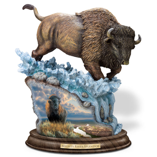 The Bradford Exchange Mighty River Splendor American Bison Sculpture by Rosemary Millette 9-inches - RCE Global Solutions