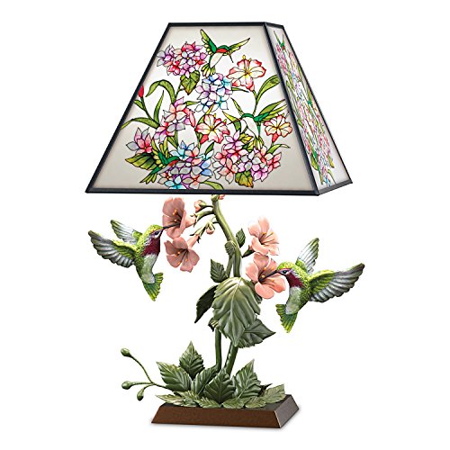 Bradford Exchange Garden of Light Louis Comfort Tiffany-Style Stained Glass Hummingbird Lamp - RCE Global Solutions
