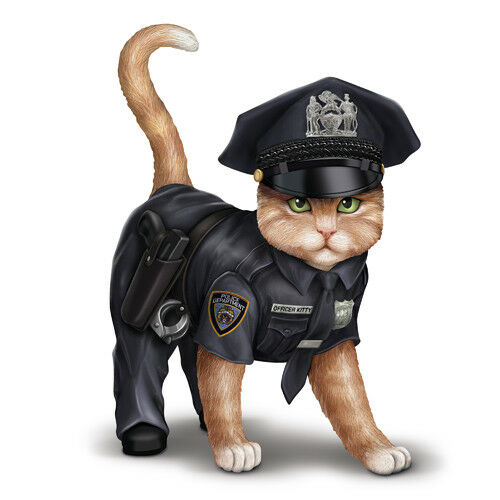 The Hamilton Collection Paw and Order Police Cat Animal Figurine by Blake Jensen 4-inches - RCE Global Solutions