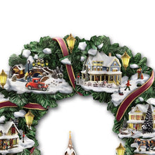 Load image into Gallery viewer, The Hamilton Collection Thomas Kinkade Victorian Christmas Village Wreath - RCE Global Solutions
