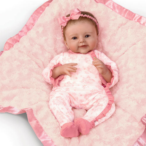 The Ashton - Drake Galleries Megan Rose So Truly Real® Lifelike Baby With RealTouch® Vinyl Skin Poseable & Weighted Doll by Sherry Rawn 18-inches - RCE Global Solutions