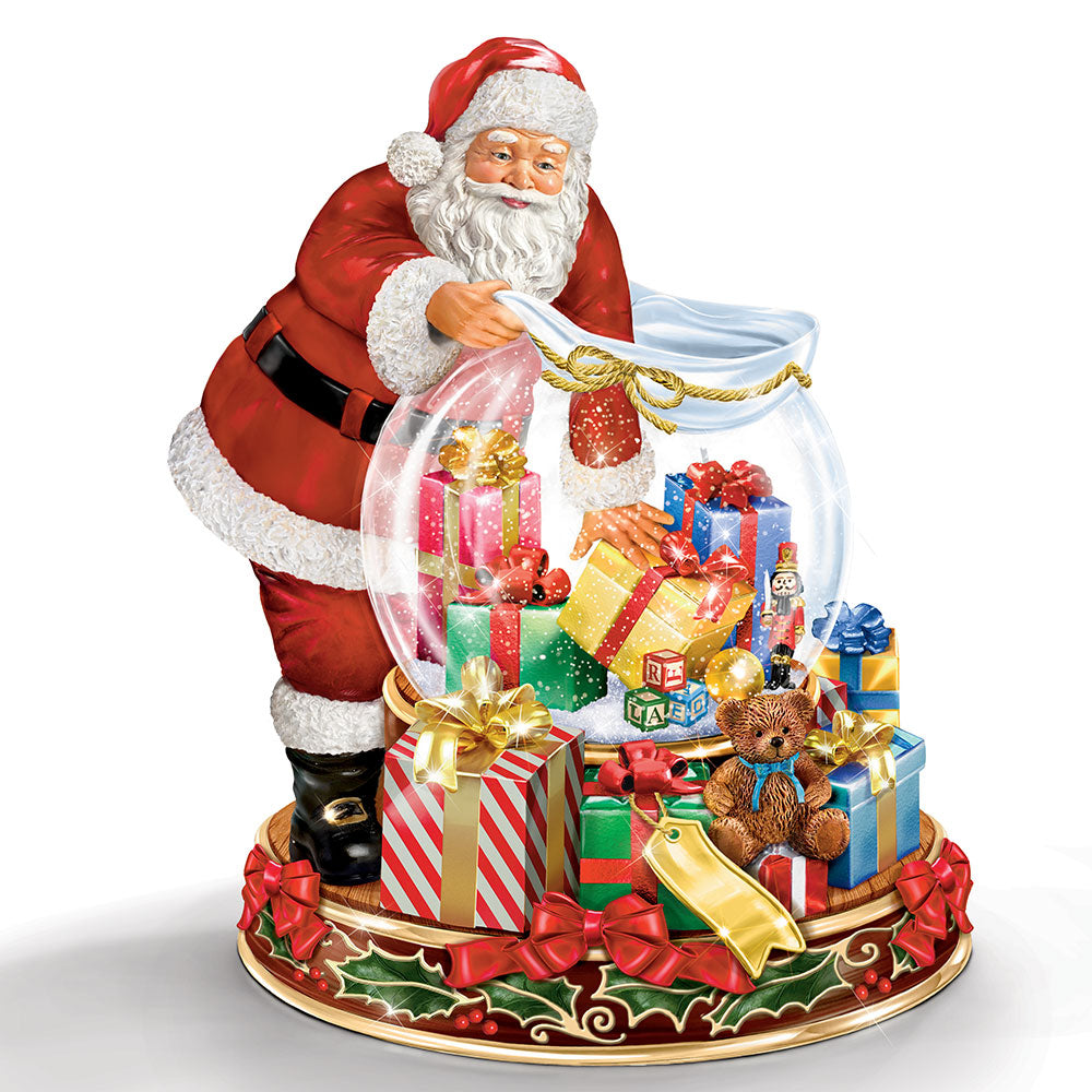 The Bradford Exchange Wishes Come True Illuminated Musical Snowglobe Sculpted Santa by Thomas Kinkade 7.5-inches - RCE Global Solutions