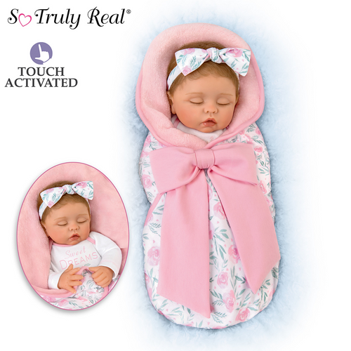 The Ashton - Drake Galleries Sweet Dreams Little One with Soothing Heartbest So Truly Real® Lifelike Baby Doll by Linda Murray 16-inches - RCE Global Solutions