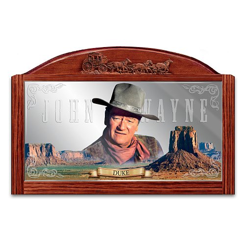 The Bradford Exchange John Wayne Saloon Mirror: Western Legend Wall Decor - RCE Global Solutions