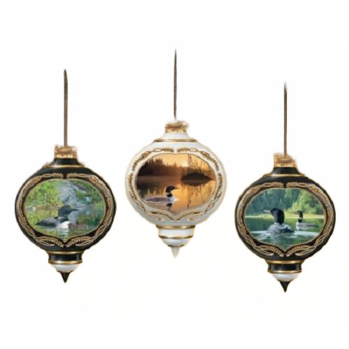 The Bradford Exchange Voice of the North Loon Bird Nature Ornament #1 Set of 3 - RCE Global Solutions