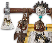 Load image into Gallery viewer, Al Agnew Wolf Art Replica Breastplate and Tomahawk Wall Decor by The Bradford Exchange - RCE Global Solutions
