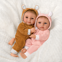 Load image into Gallery viewer, The Ashton - Drake Galleries Oh Deer! The Twins are Here! Lifelike So Truly Real® Baby Twin Dolls Poseable with Soft RealTouch® Vinyl Skin Hand Rooted Hair by Master Doll Artist Sherry Rawn 14&quot;-Inches - RCE Global Solutions
