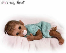 Load image into Gallery viewer, The Ashton-Drake Galleries Clementine So Truly Real® Weighted Poseable Baby Girl Monkey Doll with RealTouch® Vinyl Skin by Linda Murray 14&quot;-inches - RCE Global Solutions
