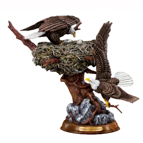 Bradford Exchange Bald Eagle Sculpture Protectors of the Nest - Winged Guardians - RCE Global Solutions