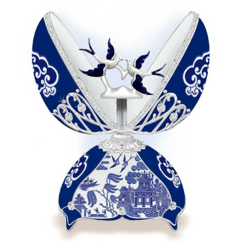 Bradford Exchange Blue Willow Heirloom Porcelain Musical Egg - RCE Global Solutions