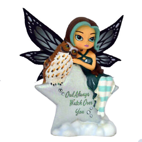 The Hamilton Collection Owl Always Watch Over You Fairy: Mystic Visions Moon Owl Figurine 5-inches - RCE Global Solutions