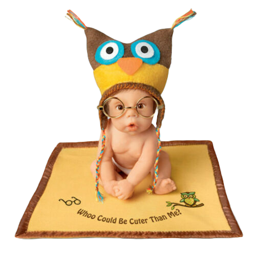 The Ashton-Drake Galleries Whoos Cuter Than Me Hats Off To You Collection Baby Doll Crafted by Master Sculptor Sherry Rawn 5 1/2- inches - RCE Global Solutions