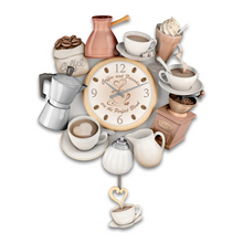 Load image into Gallery viewer, The Bradford Exchange The Perfect Blend Sculptural Wall Clock With Cup Pendulum - RCE Global Solutions
