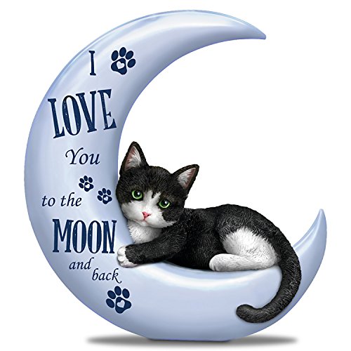 The Hamilton Collection Blake Jensen Collectible Cat Figurine in Pearlescent Moon with Loving Sentiment - RCE Global Solutions