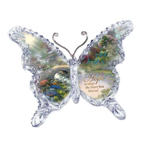 Thomas Kinkade Garden of Paradise Crystalline Butterfly Sculpture - HOPE - RCE Global Solutions