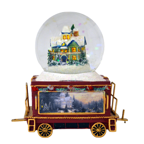 The Bradford Exchange Welcome Family & Friends Christmas Wonderland Express Train Thomas Snowdome Christmas Decoration by Thomas Kinkade 3.5 to 4.5-inches Issue #13 - RCE Global Solutions