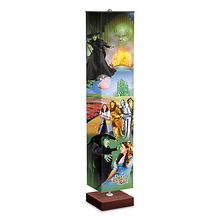 Load image into Gallery viewer, The Bradford Exchange The Wizard of Oz Floor Lamp Decor with Follow the Yellowbrick Road to Emerald City Art on 4 Sided Fabric Shade Wood Tone Base With Foot Pedal Switch 5&#39;-Feet - RCE Global Solutions
