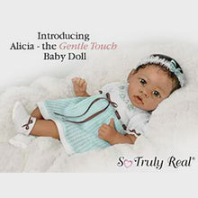 Load and play video in Gallery viewer, The Ashton-Drake Galleries Alicia&#39;s Gentle Touch Curls Her Hand Around Your Finger So Truly Real® Lifelike Interactive &amp; Realistic African American Black Baby Girl Doll by Linda Murray 22-inches
