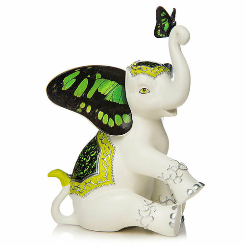 The Hamilton Collection Gracefully Green Butterfly and Elephant Figurine