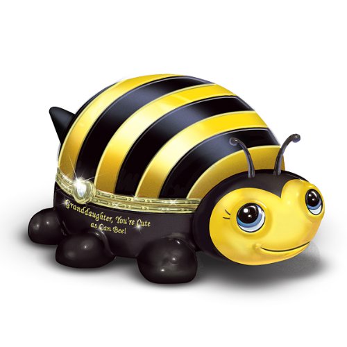 The Bradford Exchange Granddaughter Heirloom Porcelain Music Box You're Cute As Can Bee 4.5
