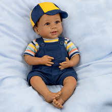 Load image into Gallery viewer, The Ashton - Drake Galleries Just Too Cute Jackson So Truly Real® Lifelike &amp; Realistic Weighted African American Baby Boy Doll by Linda Murray 18-inches - RCE Global Solutions
