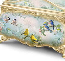 Load image into Gallery viewer, The Bradford Exchange Joe Hautman Songbird Artwork Porcelain Music Box with 22K Gold Sentiment - RCE Global Solutions
