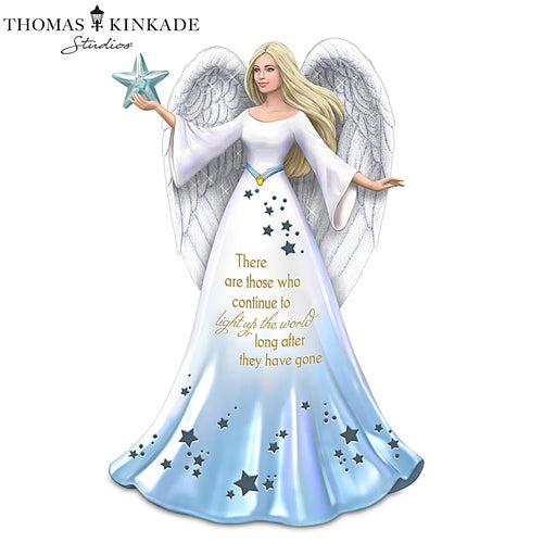 The Hamilton Collection Continue To Light Up The World Remembrance Angel Figurine by Thomas Kinkade Lights Up 7-inches - RCE Global Solutions