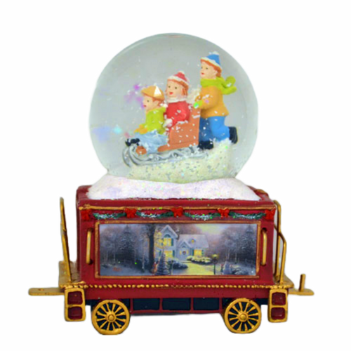 The Bradford Exchange Wonderland Express Miniature Snow Globe Collection: Snow Day Christmas Decoration by Thomas Kinkade Issue #12
