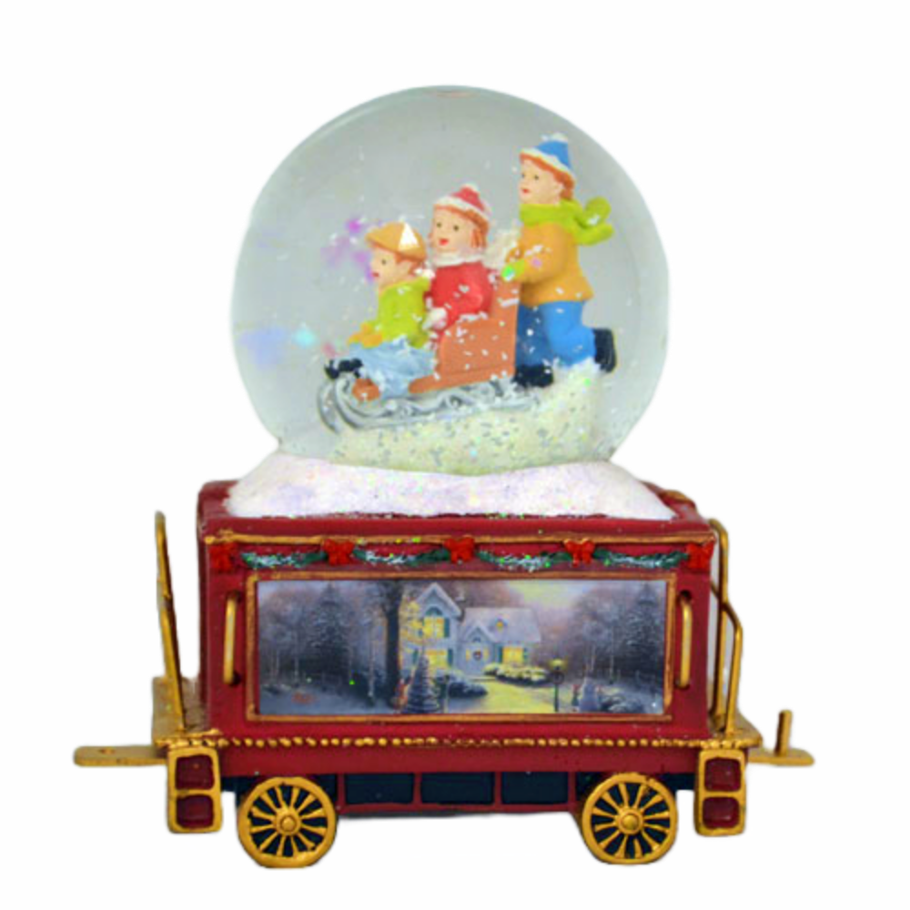 The Bradford Exchange Wonderland Express Miniature Snow Globe Collection: Snow Day Christmas Decoration by Thomas Kinkade Issue #12 - RCE Global Solutions