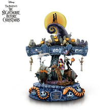 Load image into Gallery viewer, The Bradford Exchange Tim Burton&#39;s The Nightmare Before Christmas Rotating Musical Carousel Sculpture: Lights Up - RCE Global Solutions
