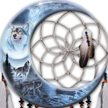 Load image into Gallery viewer, The Bradford Exchange Al Agnew Wolf Art Dreamcatcher Wall Decor Lights Up - RCE Global Solutions
