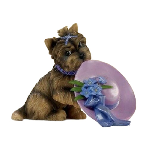 The Hamilton Collection Compassion is Comfort - Pretty in Purple Yorkie Dog Figurine 2.25