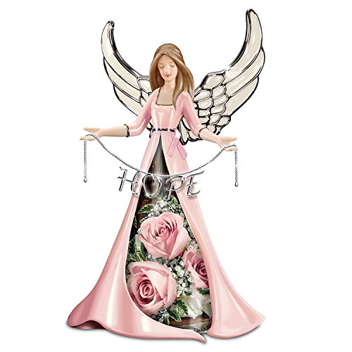 The Bradford Exchange Hope Blossoms Breast Cancer Support Angel Floral Centerpiece 10"-Inches