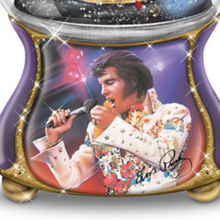 Load image into Gallery viewer, The Bradford Exchange Elvis Presley Burning Love Musical Glitter Globe Plays Elvis&#39;s Voice and Song #1 - RCE Global Solutions
