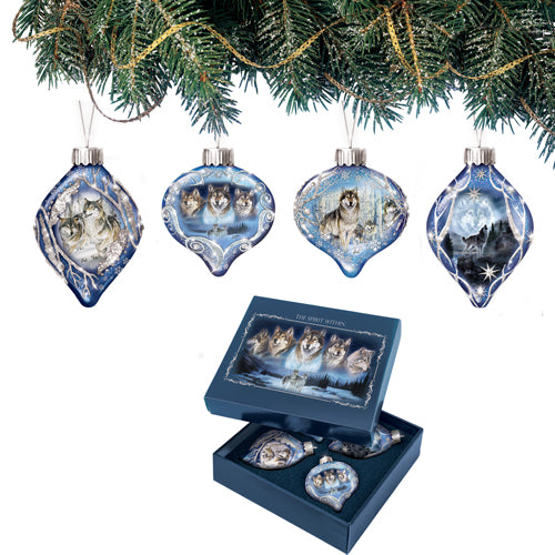 Al Agnew's The Spirit Within Wolf Ornament Issue #1 Set of 4 - Bradford Exchange - RCE Global Solutions
