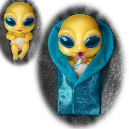 The Ashton - Drake Galleries Celeste Out-of-This-World Alien Baby Doll Collection Miniature Alien Babies Handcrafted of TrueTouch® Authentic Silicone Dolls 4-inches - RCE Global Solutions