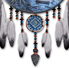 Load image into Gallery viewer, The Bradford Exchange Al Agnew Wolf Art Dreamcatcher Wall Decor Lights Up - RCE Global Solutions
