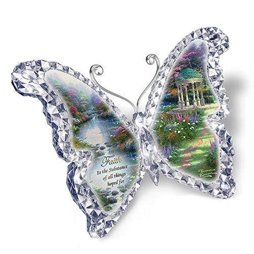 The Bradford Exchange Thomas Kinkade Crystalline Butterfly Sculpture with Artwork - FAITH - RCE Global Solutions