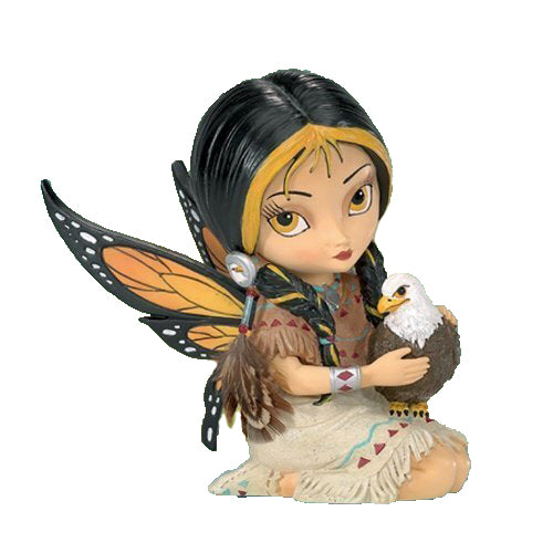 The Hamilton Collection Jasmine Becket-Griffith Dreamsky The Spirit Of Strength American Bald Eagle And Fairy Fantasy Art Figurine 4"-Inches
